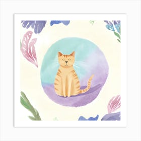 Watercolor Cat 1 Art Print