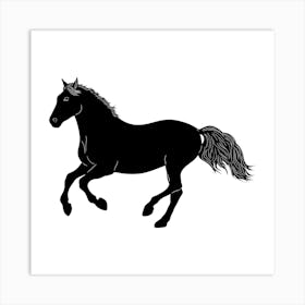 Black Horse Silhouette Art Print