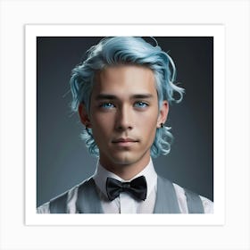 Blue Haired Man 2 Art Print