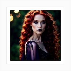 Red Haired Beauty 2 Art Print