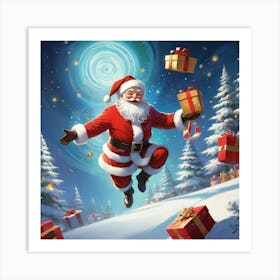 Albedobase Xl A Vibrant And Dynamic Portrayal Of Santa Claus B 0 (8) Art Print