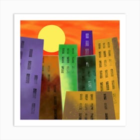 City Sunset Art Print