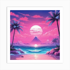 Sunset On The Beach 6 Art Print