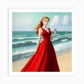 Gigi On The Beach 3 Art Print