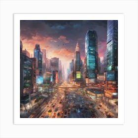 Futuristic Cityscape Art Print