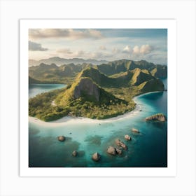 Aerial shot El Nido Palawan, PH Art Print