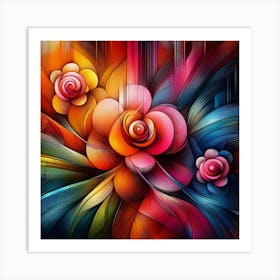 Abstract Flower Painting 1 Art Print