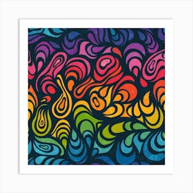 Abstract Seamless Background In Rainbow Colors Art Print