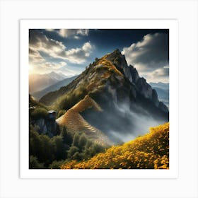 Mountain top to the sky Art Print