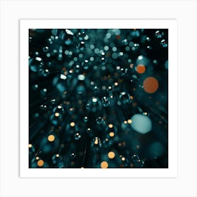 Abstract Water Droplets Art Print