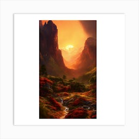 Sunset In The Mountains 28 Art Print