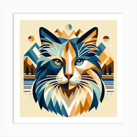 Tiramisu Low Poly Cat Art Print