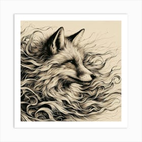 Fox illustration 3 Art Print