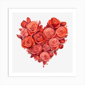 Heart Of Roses Art Print