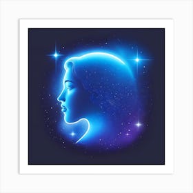 Astrology, Horoscope.Aquarius Constellation: Celestial Vector Poster Design Art Print