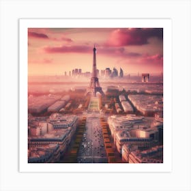 Paris At Sunset 2 Art Print