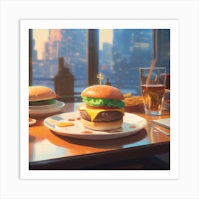 Burgers And Fries 2 Art Print