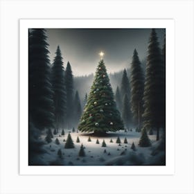 Christmas Tree In The Forest 60 Art Print