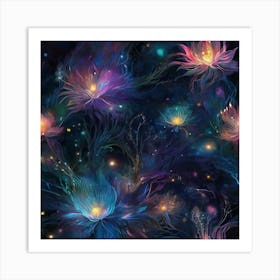 Fantasy flowers 2 Art Print