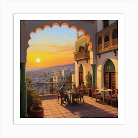 Sunset In Morocco 1 Art Print