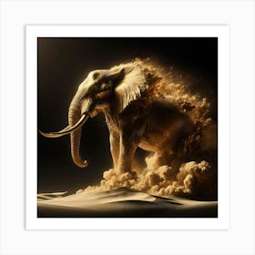 Elephant In The Desert 3 Art Print