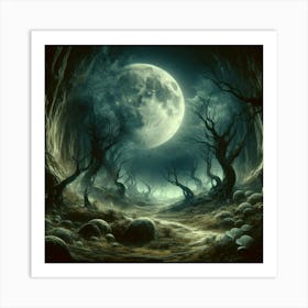 Full Moon In The Forest 11 Art Print