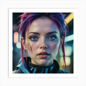 Cyberpunk Girl 4 Art Print