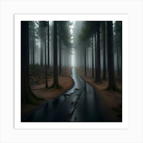 Foggy Forest Art Print