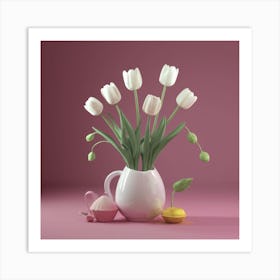 Tulips In A Vase Art Print