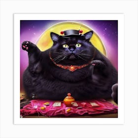 Cat With Magic Wand Art Print