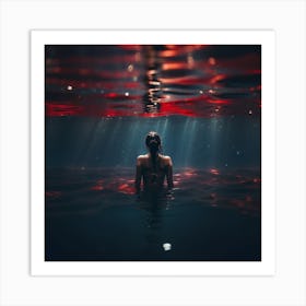 Underwater Portrait Of A Woman Art Print