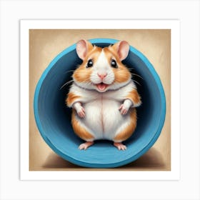 Hamster In A Tube 1 Art Print