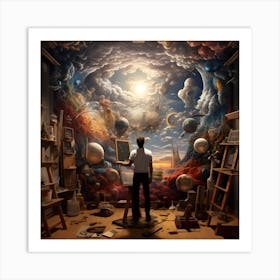 Man In A Painting Art Print