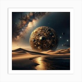 Spaceship In The Desert Art Print