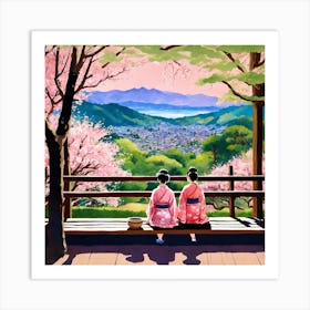 Japanese Sakura In Mountain 7 Art Print