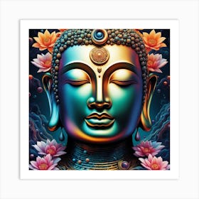 Buddha face nirvana 1 Art Print