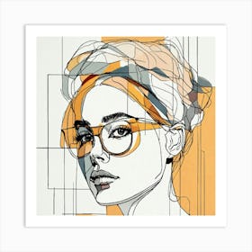 Portrait Of A Woman With Glasses Art Print