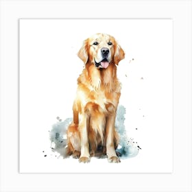 Golden Retriever Watercolor Painting 1 Art Print