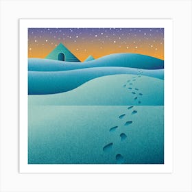 Footprints In The Snow Art Print