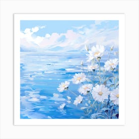 Flowers By The Sea Art Print