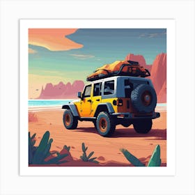 Jeep In The Desert 10 Art Print