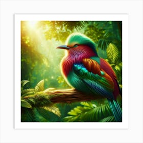 Colorful Bird In The Forest Art Print