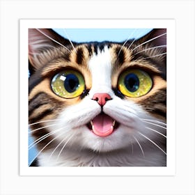 Cat With Yellow Eyes Art Print