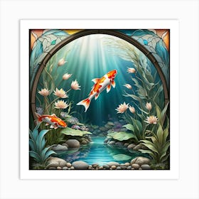 Koi Fish In The Tank Art Print