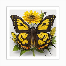 Butterfly On A Flower Art Print