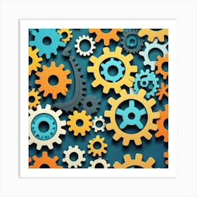 Cogwheels Background 2 Art Print