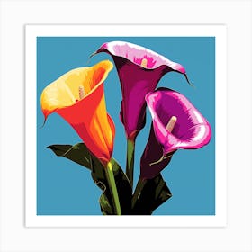 Andy Warhol Style Pop Art Flowers Calla Lily 2 Square Art Print