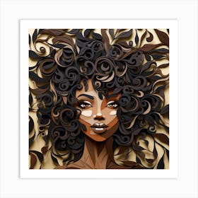 Afro Haired Woman 7 Art Print