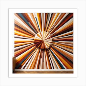 Sunburst: A Geometric Painting of a Sunburst with a Groovy Typography Art Print