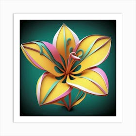 3d Flower Art Print